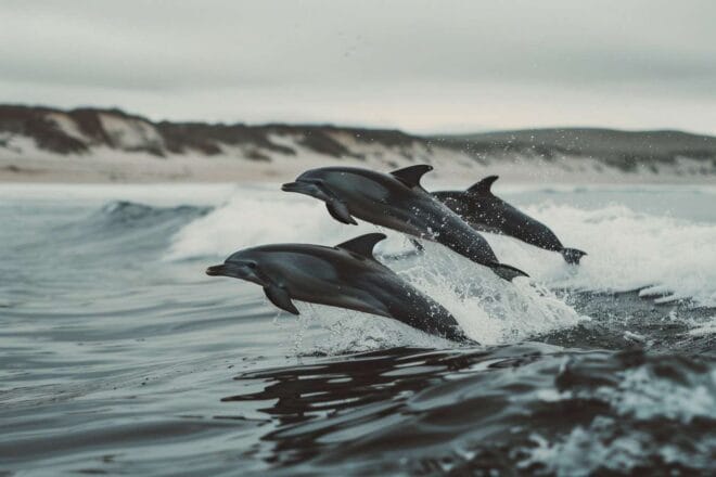 Image d'illustration. Dauphins mer vagues
