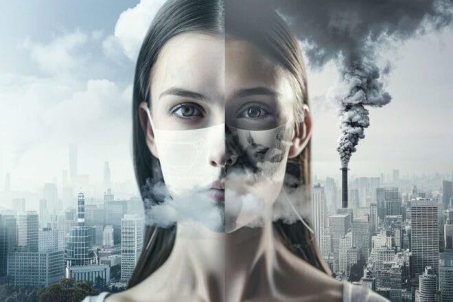 Image d'illustration. Pollution et effets sur le peau