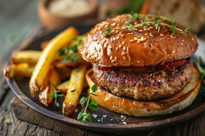 Image d'illustration. Burger gourmet fait maison