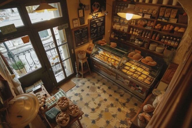 Image d'illustration. Intérieur vintage d'une boulangerie française