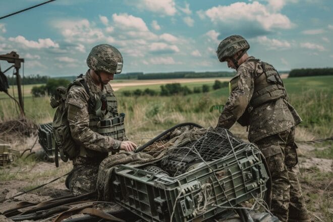 Image d'illustration. Soldats en uniformes de camouflage en Ukraine