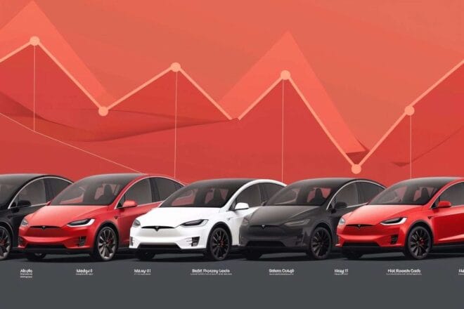 Graphique des ventes déclinantes de tesla