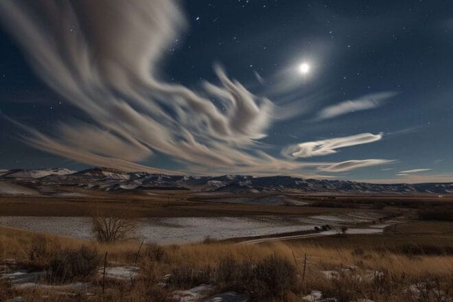 Image d'illustration. Nuages Éphémères et lune mystique
