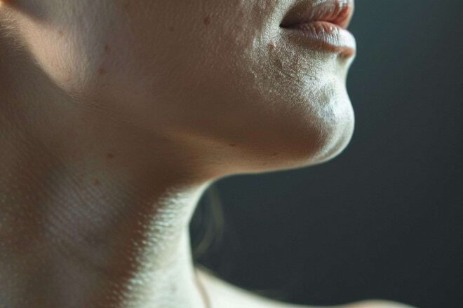 Gros plan d une zone du cou lisse