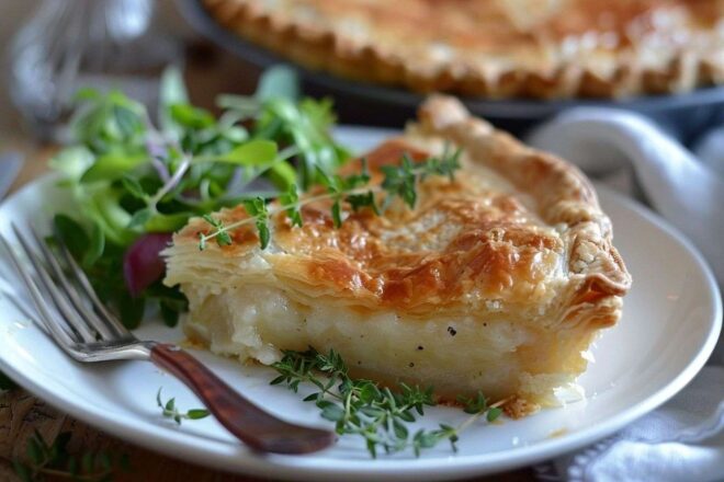 Image d'illustration. Une part de tourte au fromage.