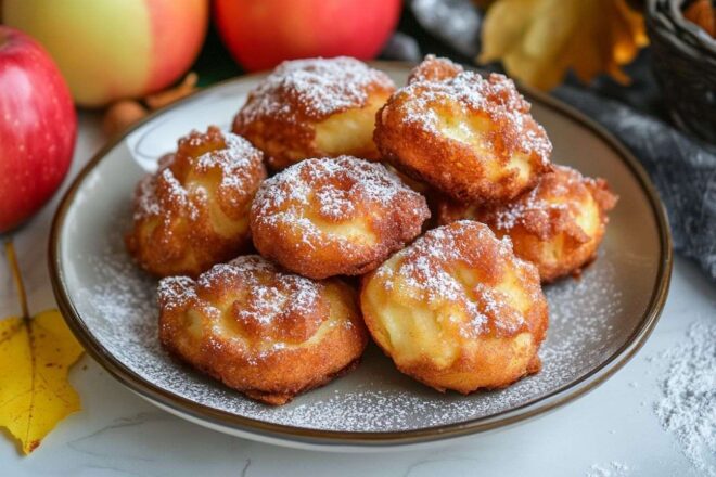Image d'illustration. Beignets de pomme à la cannelle