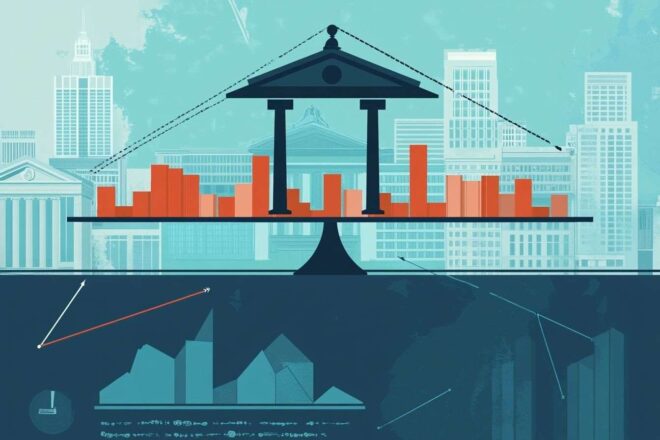 Image d'illustration. Infographie sur le déficit public et l économie
