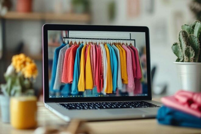 Image d'illustration. Page d accueil dynamique d une boutique en ligne sur ordinateur portable.