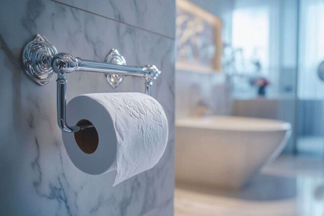 Image d'illustration. Porte papier toilette élégant avec éléments décoratifs