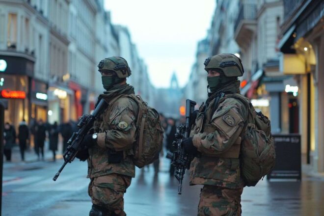 Image d'illustration. Soldats patrouillant à paris