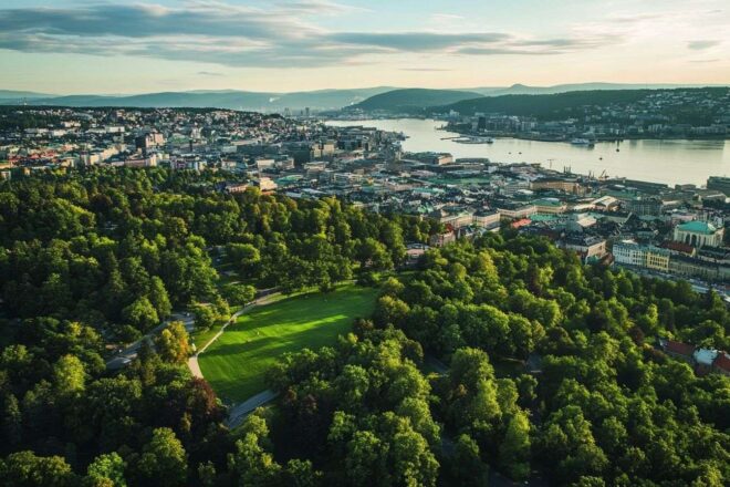 Image d'illustration. Vue aérienne d oslo