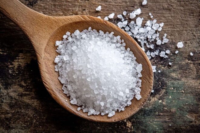 Gros plan de cristaux de sel délicats