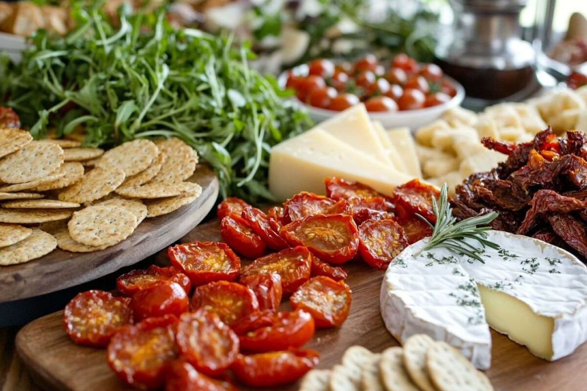 Assortiment de tomates séchées et fromages
