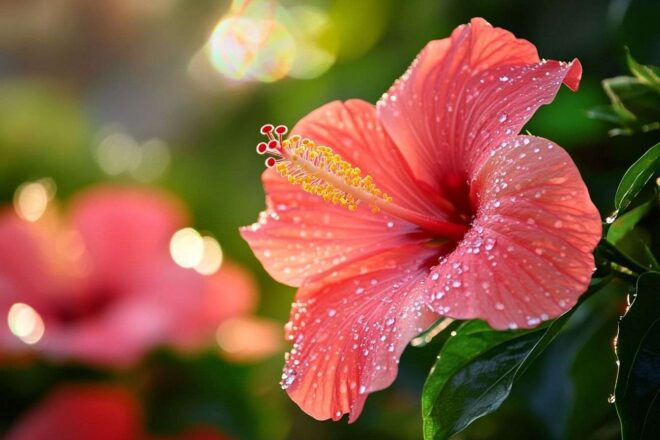 Gros plan de fleurs d hibiscus éclatantes
