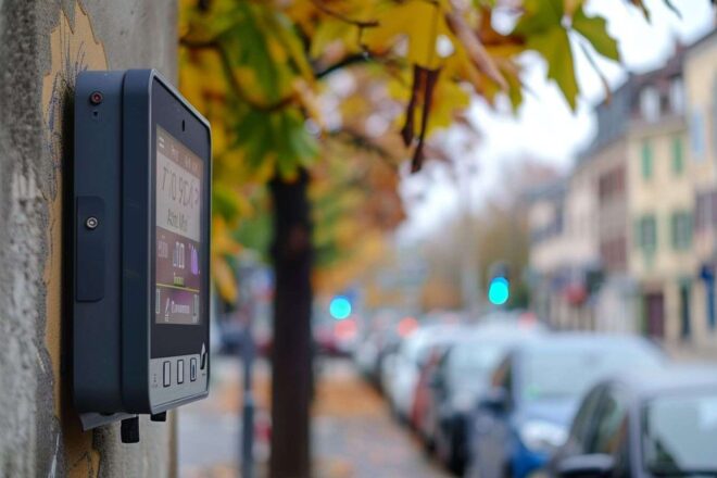 Gros plan d un moniteur de qualité de l air affichant les niveaux de pollution