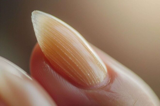 Gros plan d un ongle avec des lignes verticales fines
