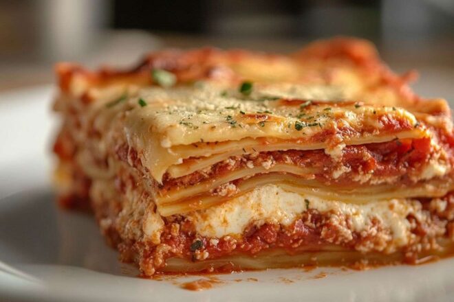 Lasagne délicieusement cuite