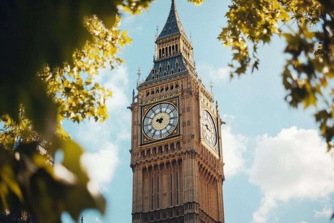 Vue détaillée de big ben à londres