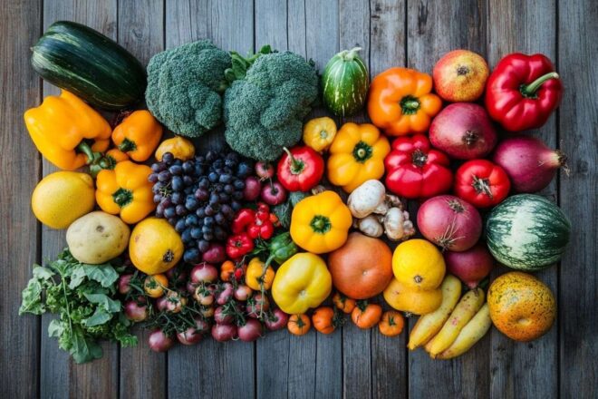 Assortiment de fruits et légumes d octobre