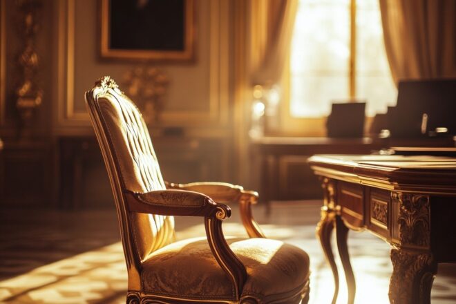 Chaise présidentielle vide