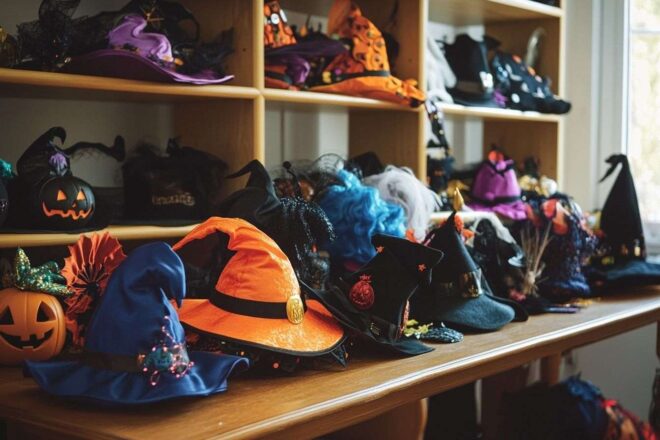 Costumes halloween sur table