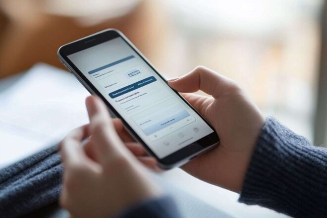 Écran de transfert bancaire sur smartphone