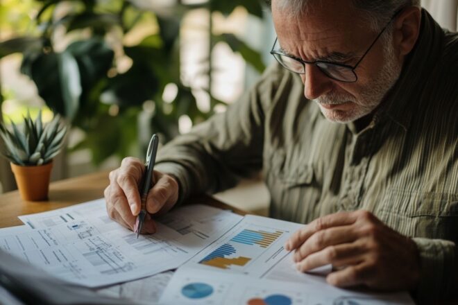 Vue réfléchie sur les plans de retraite