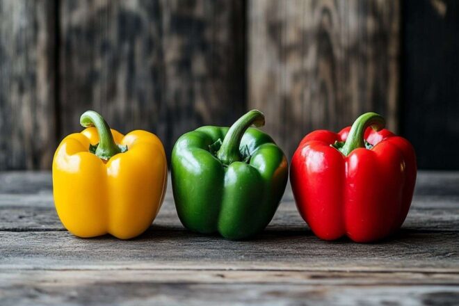 Arrangement coloré de poivrons