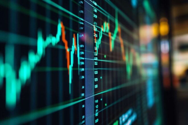 Graphiques de la bourse tesla en gros plan