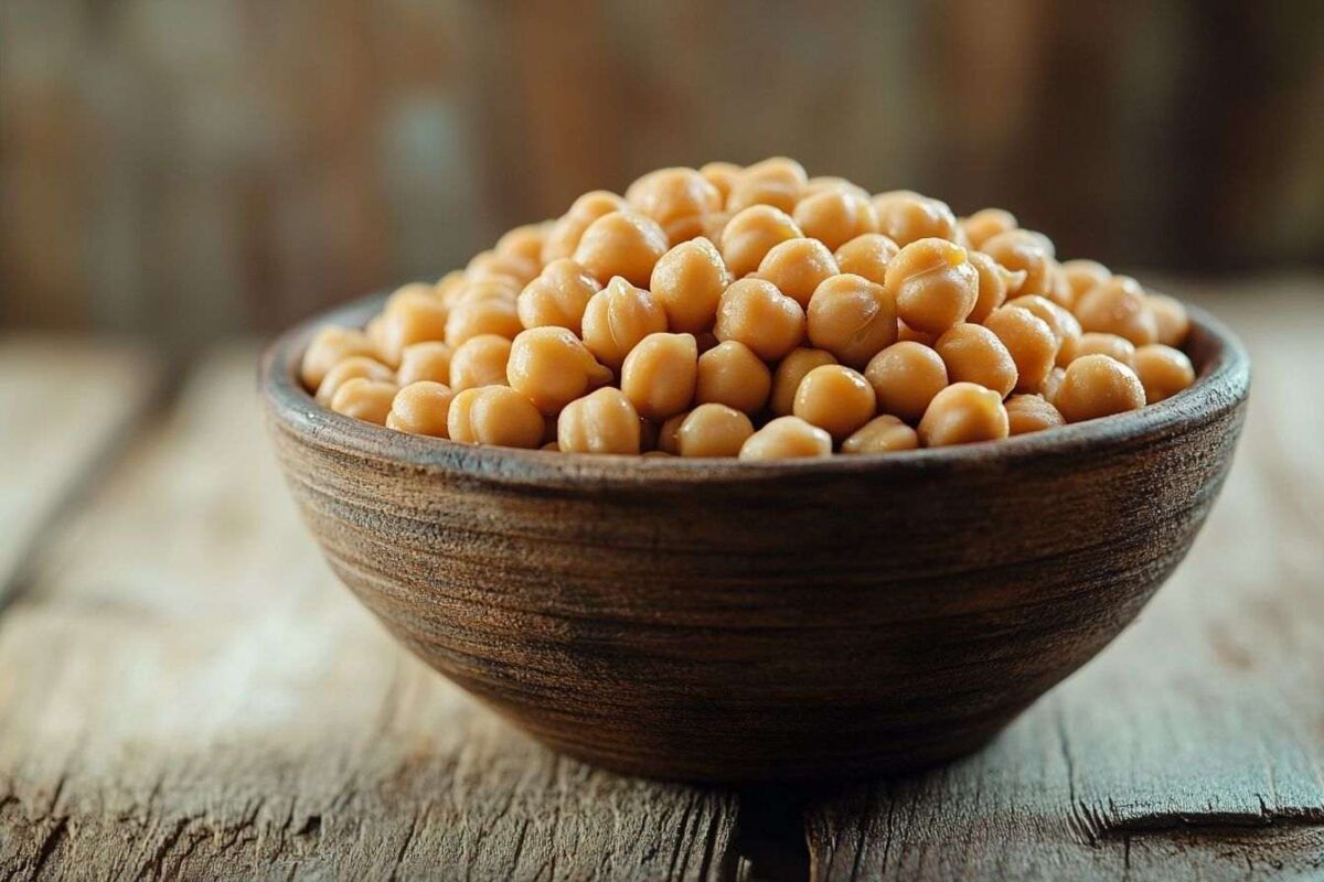 Gros plan de pois chiches