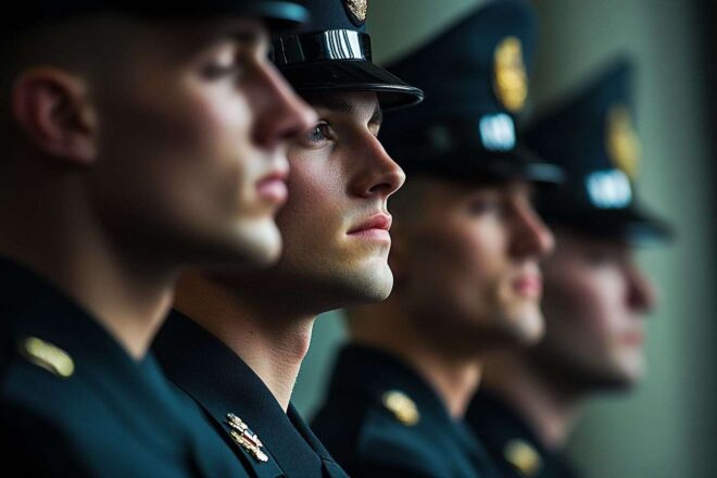 Membres de la garde nationale de washington en uniforme au capitole