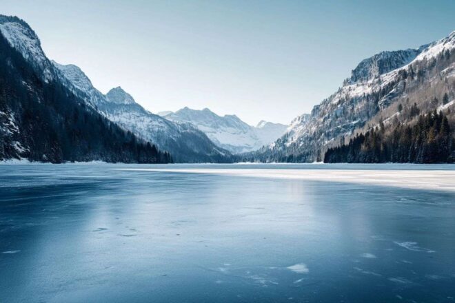 Vue Époustouflante du lac gelé