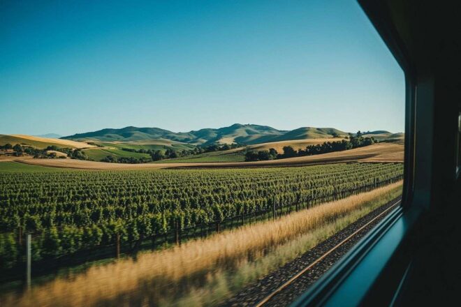Vue depuis la fenêtre du train