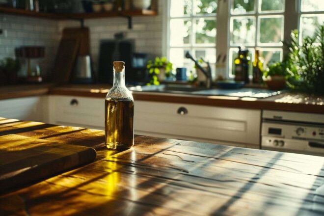 Bouteille d huile d olive élégante