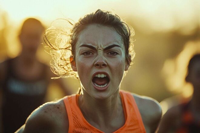 Expression faciale de tension et détermination chez un coureur