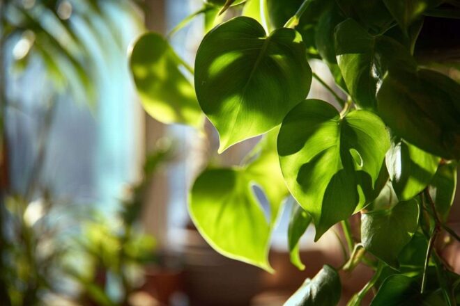 Feuilles de philodendron luxuriantes