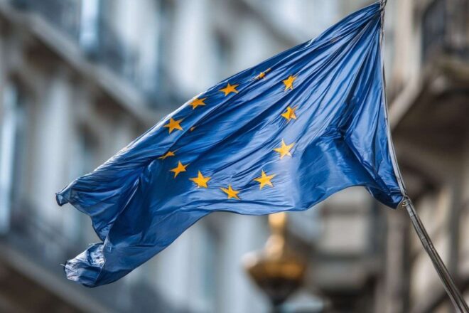 Gros plan du drapeau de l union européenne