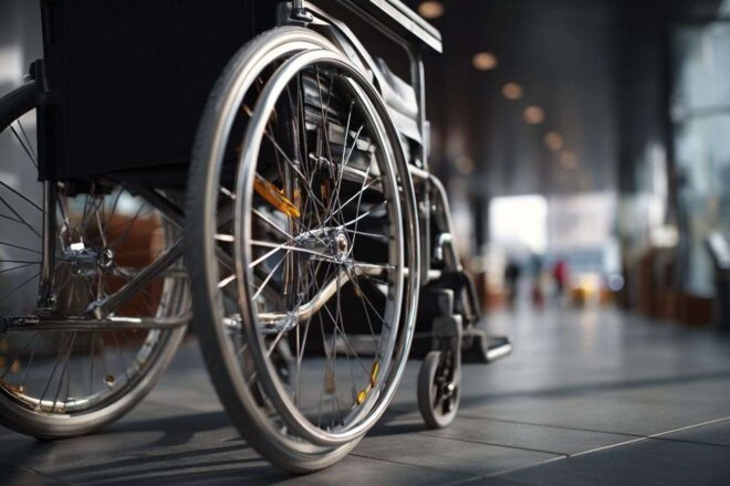 Gros plan d un fauteuil roulant élégant avec design ergonomique