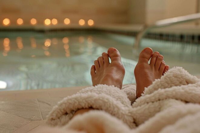 Pieds confortables après spa