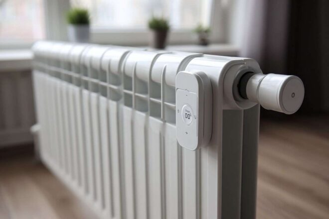 Radiateur électrique moderne avec thermostat connecté