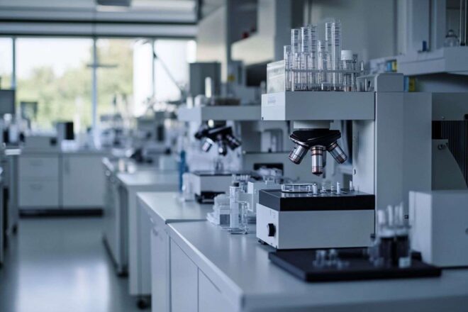 Vue d ensemble d un laboratoire moderne