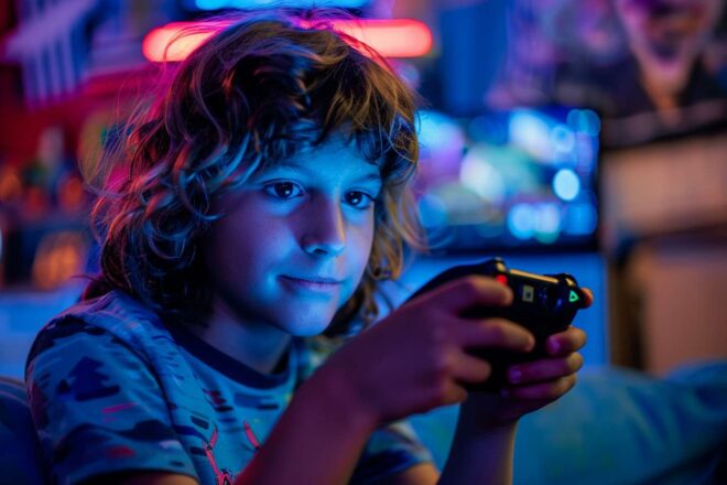 manete jeux video enfant