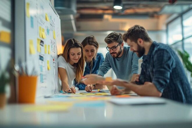 Espace de travail collaboratif lumineux