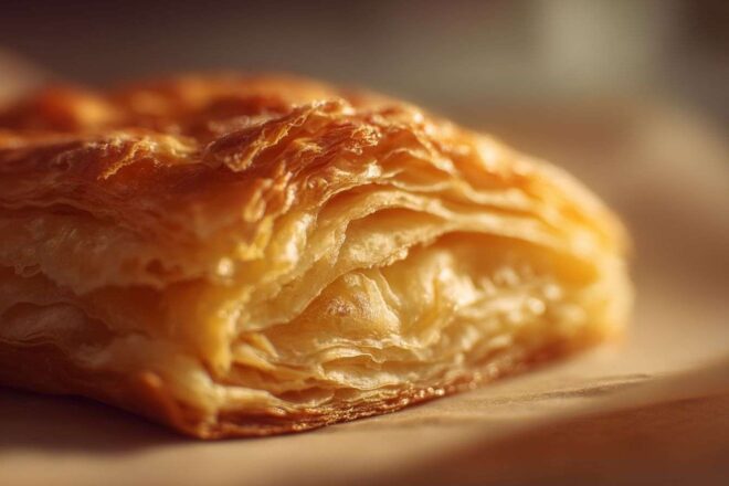 Gâteau feuilleté or