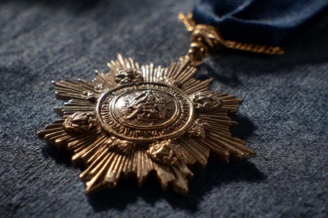 Gros plan de la médaille prestigieuse de la légion d honneur