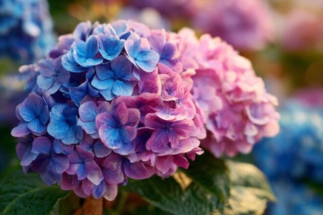 Éclosions vibrantes d hortensias