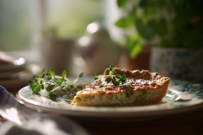 Quiche aux poireaux et noix de muscade