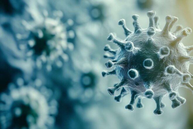 Vue microscopique d un virus avec détails des pointes