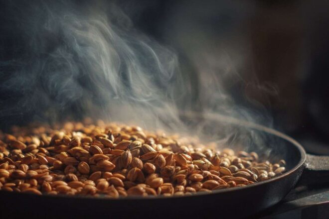 Gros plan de grains d épices grillés