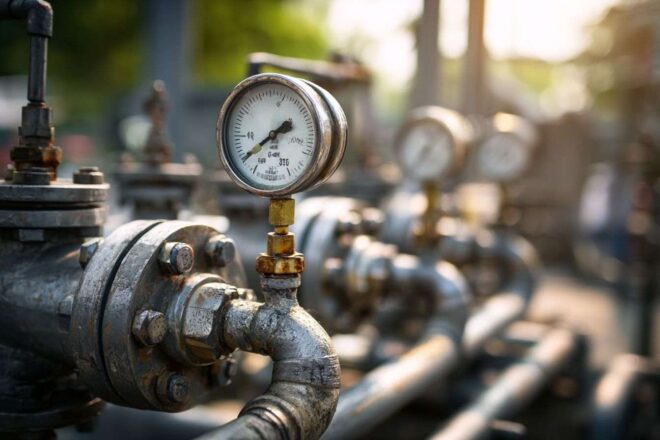 Grosse plan sur Équipement extraction gaz